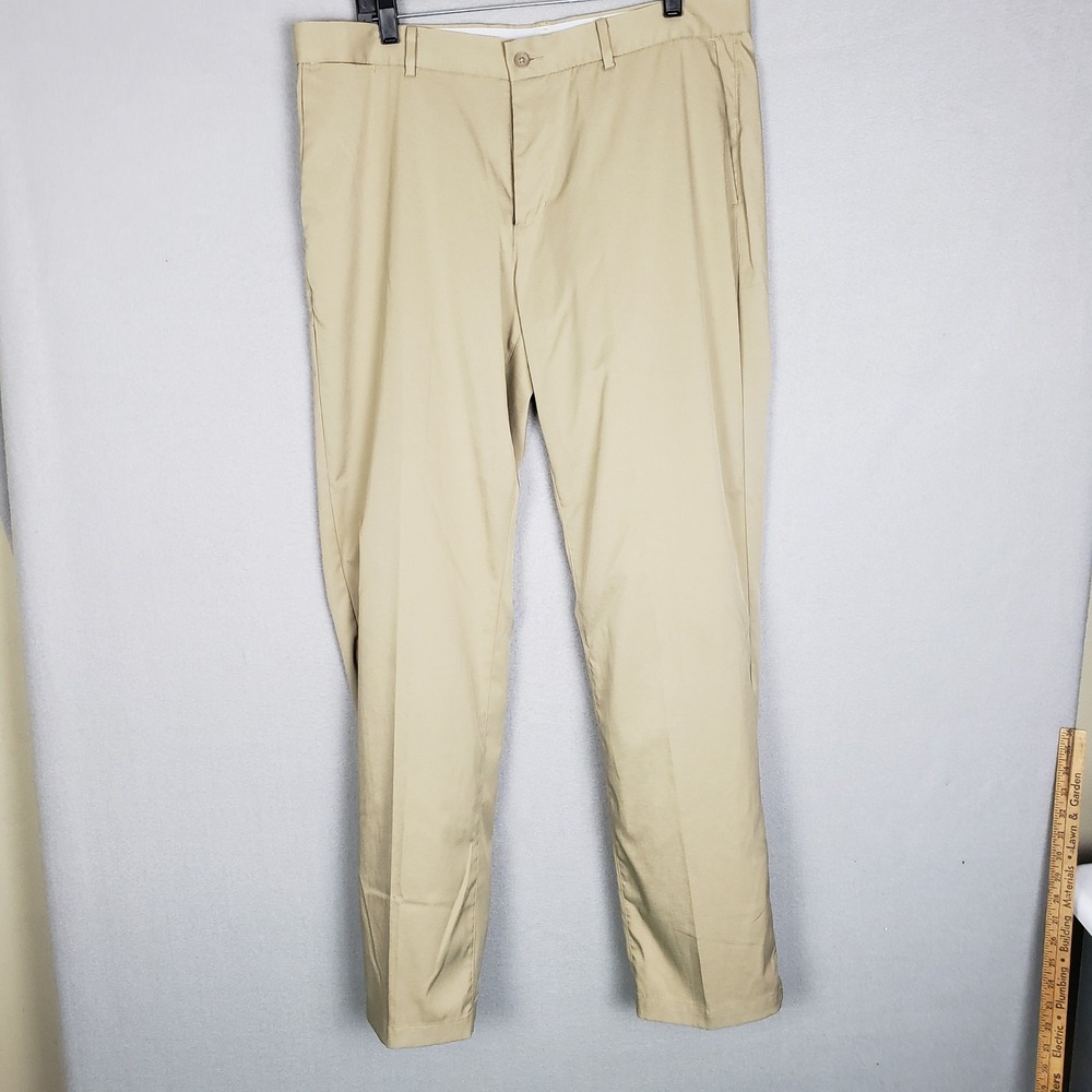 Nike Golf Size 36x34 DriFit Performance Khaki Pants Beige Tan Office Casual Golf